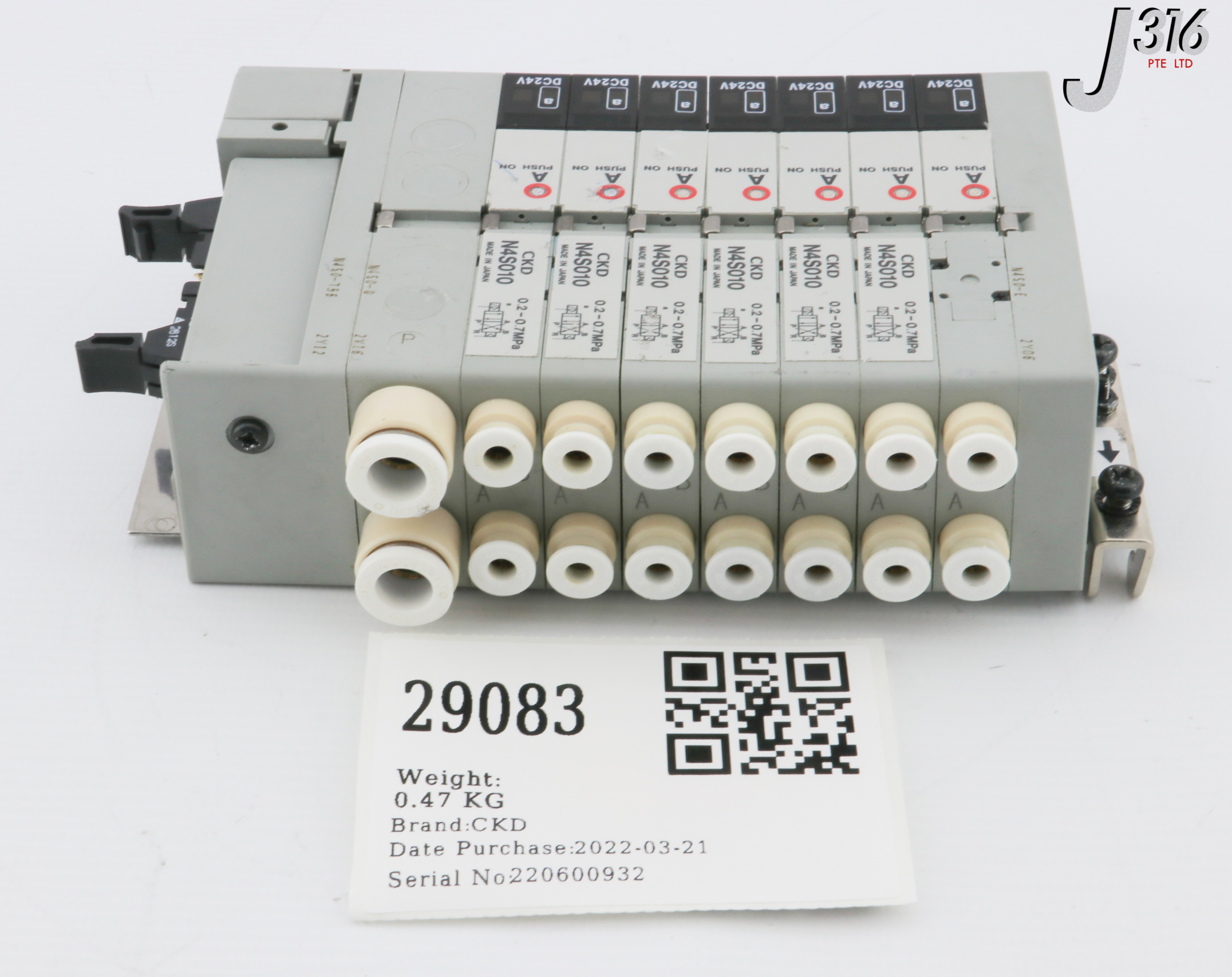 29083 CKD 8-PORT PNUEMATIC MANIFOLD, N4S010, N4S0-E, N4S0-Q N4S0